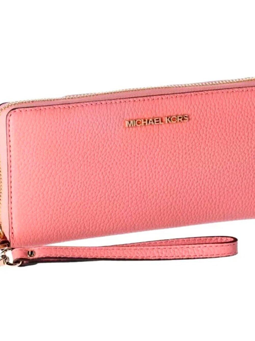 S Michael Kors Continental Wallet Wristlet Primrose Pink Leather 35T7GTVE7L $298